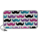 Colorful bling mustache pattern (Faux glitter) Travelling Speakers