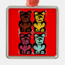 Colorful Blood Sucking Gummy Bruins Christmas Tree Ornament