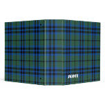 Colorful Blue and Green Plaid Binder