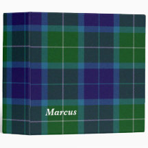 Colorful Blue and Green Wallace Plaid Binder