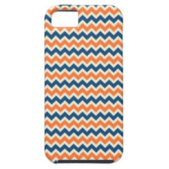 Colorful Blue and Orange Chevron Stripes Zig Zags iPhone 5 Case