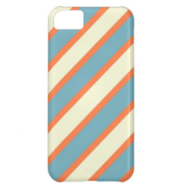 Colorful Blue and Orange Diagonal Stripes Pattern iPhone 5C Cover