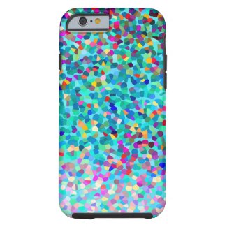 Colorful Blue Multicolored Abstract Art Pattern iPhone 6 Case
