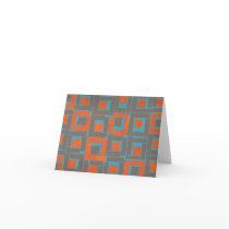 Colorful blue orange squares design cards