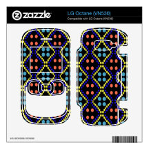 colorful blue orange yellow dot pattern decals for LG octane