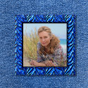 Colorful Blue Photo Frame Button