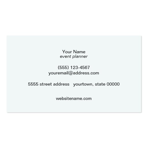 Colorful Bokeh Event Planner and Entertainment Business Cards (back side)