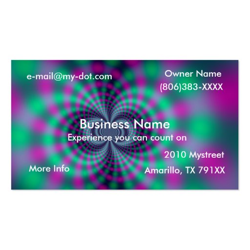 Colorful Bokeh Fractal Business Card (front side)