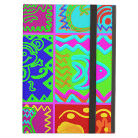 Colorful Bold Funky Animals Patchwork Pattern iPad Covers