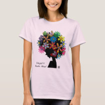 butterfly, flowers, girl, afro, diva, music, illustration, cute, pop, female, street, cool, luv, love, feminine, funny, lovely, kawaii, graphic, design, lady, stylish, colorful, womens&#39;, Shirt with custom graphic design