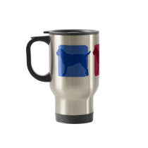 Colorful Border Terrier Silhouettes Travel Mug by MenagerieMayhem Colorful Border Terrier Silhouettes Travel Mug