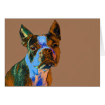 Colorful Boston Terrier Greeting Card