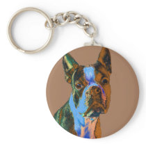 Colorful Boston Terrier Keychains