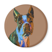Colorful Boston Terrier Refrigerator Magnets