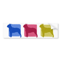 Colorful Boston Terrier Silhouettes Bumper Stickers