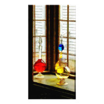Colorful Bottles in Drug Store Window Personalized Photo Card
