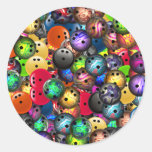 Colorful Bowling Balls Collage Stickers