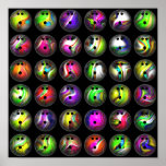Colorful Bowling Balls Poster