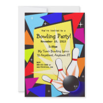 Colorful Bowling Invitation