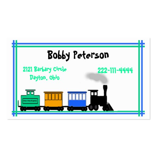 Colorful Boy's calling card Business Card (front side)