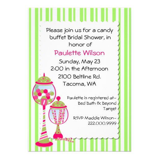 Colorful Bridal Shower Candy Buffet Invitation