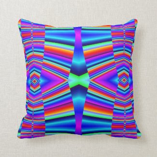 Colorful bright abstract pattern throw pillow