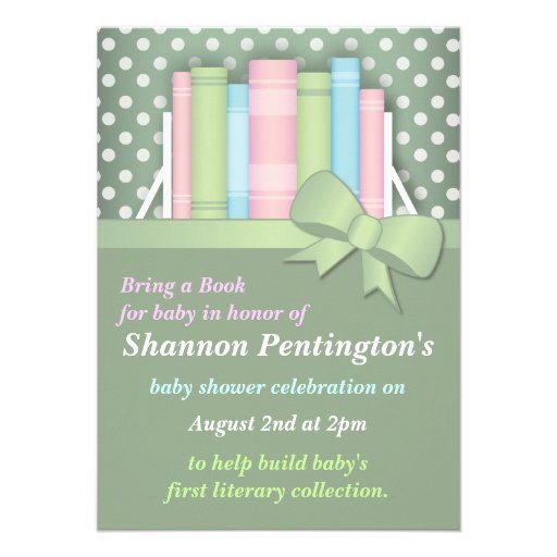 Colorful Bring a Book Baby Shower Invitations