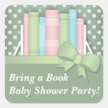 Colorful Bring a Book Baby Shower Stickers stickers