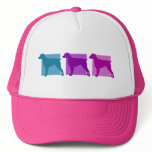 Colorful Brittany Spaniel Silhouettes Hat