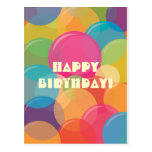 Colorful Bubble Party Birthday Greeting Postcard