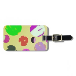 colorful bubble universe abstract art bag tag