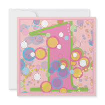 Colorful Bubbles 1st Birthday Party Invitation