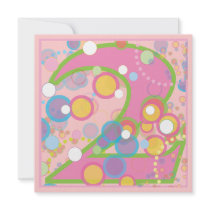 Colorful Bubbles 2nd Birthday Party Invitation