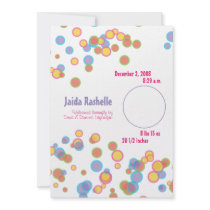Colorful Bubbles Birth Announcement invitations