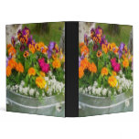 Colorful Bucket of Flowers Vinyl Binder