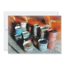 Colorful Buckets invitations