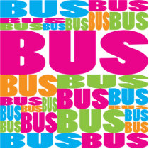 Colorful Bus photo sculptures