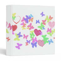 colorful butterflies and loving hearts binders