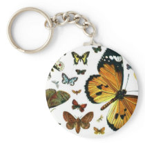 Colorful Butterflies Antiquarian Image Bookmark Key Chain