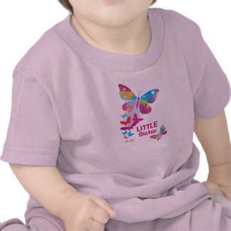 Colorful Butterflies LITTLE Sister Shirt