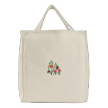 Colorful Butterflies on Flowers Embroidered Bag