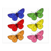 Colorful Butterflies Post Cards
