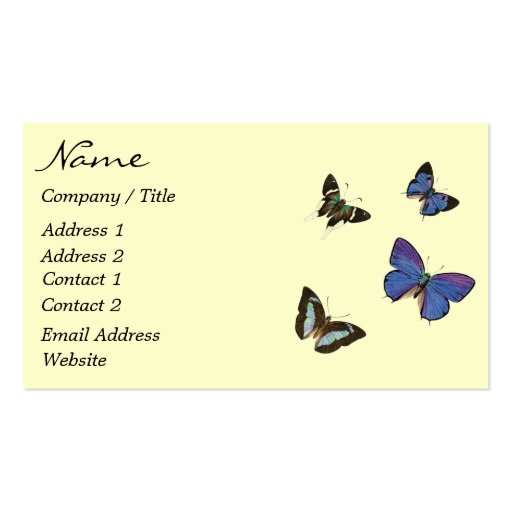 Colorful Butterfly Business Card (front side)