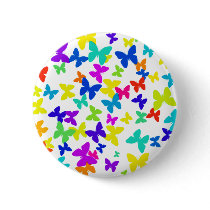 Colorful Butterfly Button