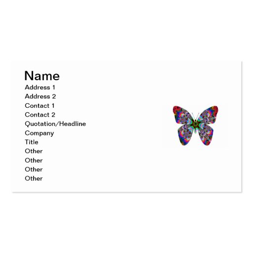 Colorful Butterfly Mandala Business Card Templates