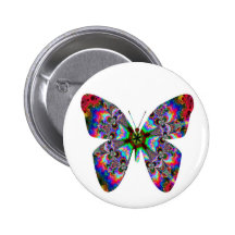 Colorful Butterfly Mandala Button