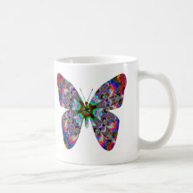 Colorful Butterfly Mandala Coffee Mugs