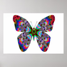 Colorful Butterfly Mandala Poster