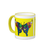 Colorful Butterfly mugs by myhome71 Colorful Butterfly mugs