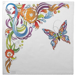 Colorful Butterfly Napkin